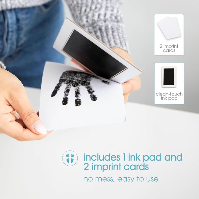 Pear Head Clean-Touch Baby Ink Pad, No Mess Clean-Touch Ink Pad with Imprint Cards, Safe for Skin, Perfect DIY Handprint and Footprint Keepsake for Family - Black, Medium/Large - Image 2